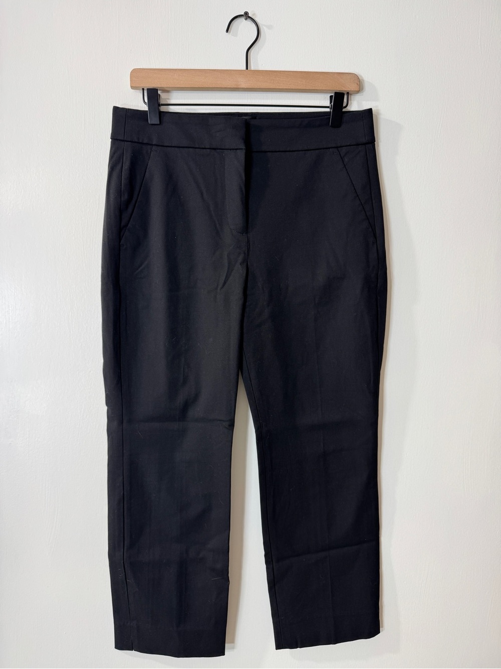 WP38 {J. Crew} "Remi" Short Petite Black Straight Leg Ankle Ponte Dress Pants
